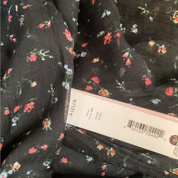 AQUA NWT BLACK COTTAGE CORE FLORAL DRESS SIZE SMALL 1217 - Picture 9 of 10